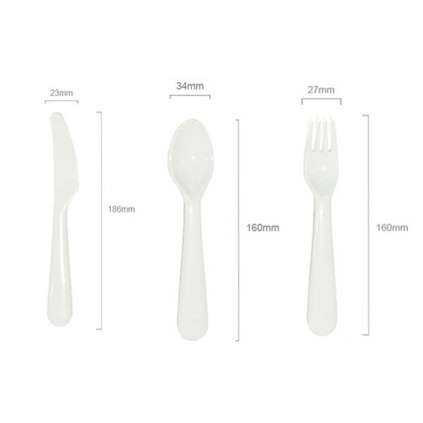 Custom Food-Grade Sublimation Blank Kids Plastic Cutlery Fork Spoon Knife