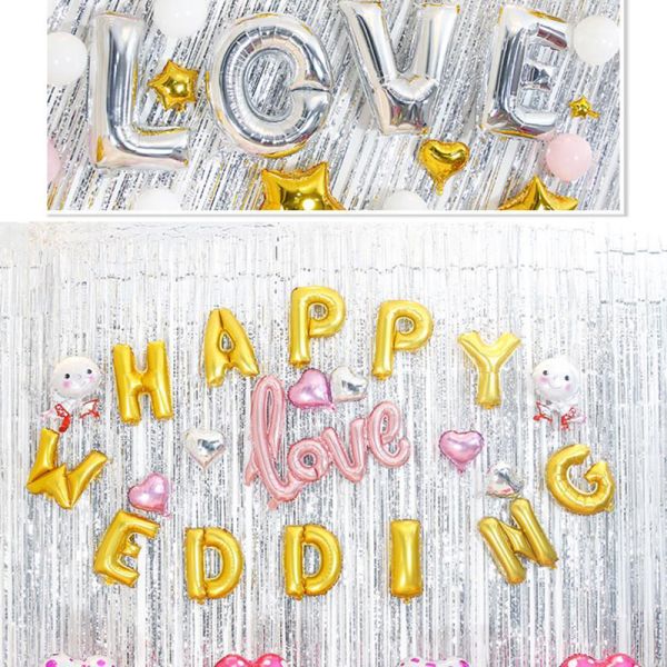 Christmas School Party Decoration Foil Fringe Curtain Backdrop In Modern Design