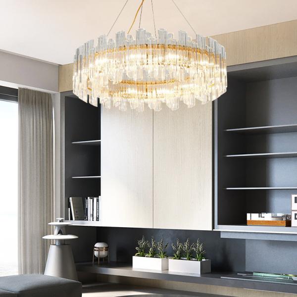 O pendente K9 E14 luxuoso de cristal ilumina luzes de teto dadas forma ovais