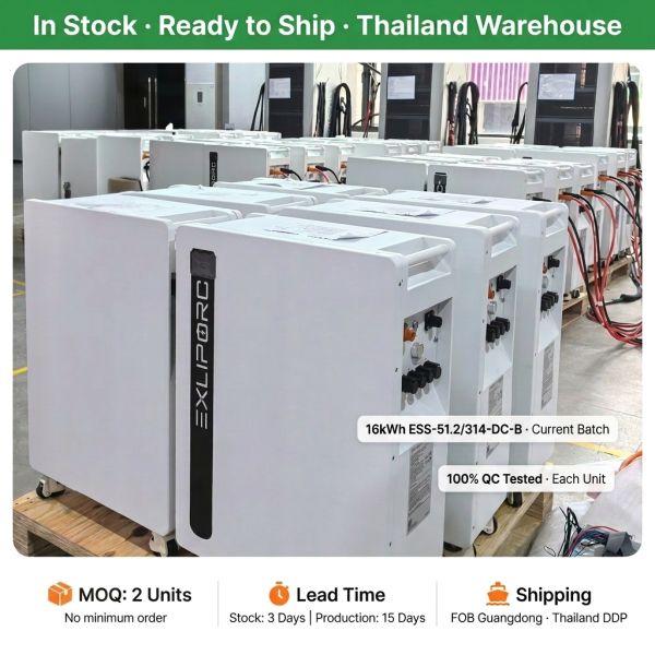 EXLIPORC 16.07kWh 314Ah High-Density LiFePO4 Home Battery with IP65 Waterproof Rating for Solar Energy Storage