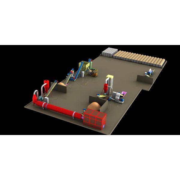 1ton -10Tons Biomass Pellet Production Line Sawdust Pine Wood Pellet Machine