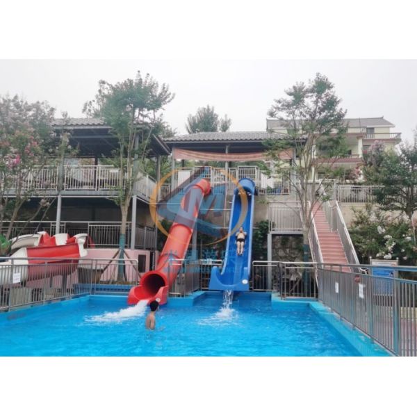 Straight Feature Fiberglass Pool Slide Anti Aging With Hot Dipped Galvanized