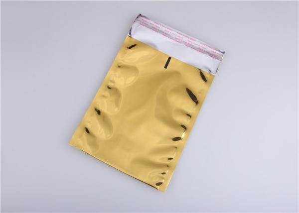 Gold Color Resealable Aluminum Foil Bags , Food Packaging Aluminum Foil Sachet
