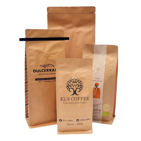 Kraft Paper Side Gueest Bag Heat Seal Компостируемый коричневый бумажный пакет для рисовых орехов