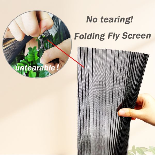Custom 16mm Pleated Height Anti Mosquito Pleated Fly Screen For Sliding And Folding Doors