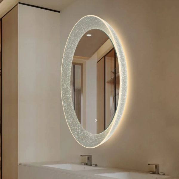 Bathroom Mirror Intelligent Luminous Wall Mirror Circular Makeup Mirror with Light (WH-MR-104)