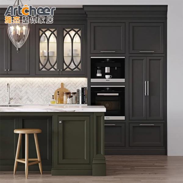 Contemporary Design Kitchen Cabinet With E1 Material Grade  Eco Friendly Shelves