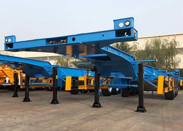 Chassi azul do recipiente de 11.00r20 tri Axle Skeletal Trailer 12m