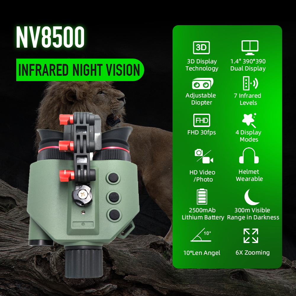 NV8500 портативные цифровые инфракрасные бинокли ночного видения для охоты 1,54 дюйма 320х320