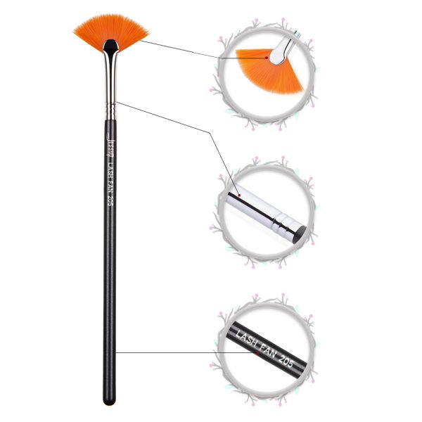 Multi Lacquered Wood Handles Lash Fan Brush Mini Serrated Mascara Fan Brush