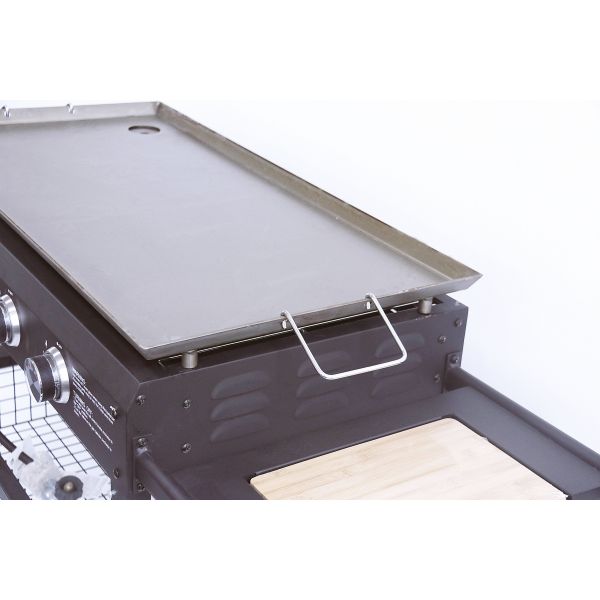 Steel Commercial Flat Top Grill Plancha Gas Grill with 2 Sides Piezoelectric Ignition