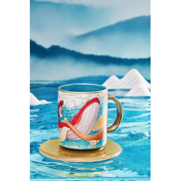 Китайские керамические кружки с наклейкой 11 унций кофе кружка стиль винтажный декаль высокий керамические кружки с ручкой для подарка