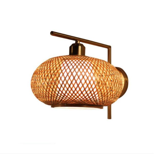Nodic Woven Bamboo Rattan Wall Lights For Bedroom Living Room Decoration