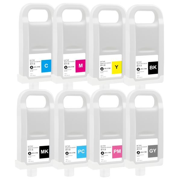 Betcolor PFI-1700 Continuous Feed Empty Refillable for Cartridge Compatible Pro4000/4100/2100/6100/2000 Printers Multi-Color
