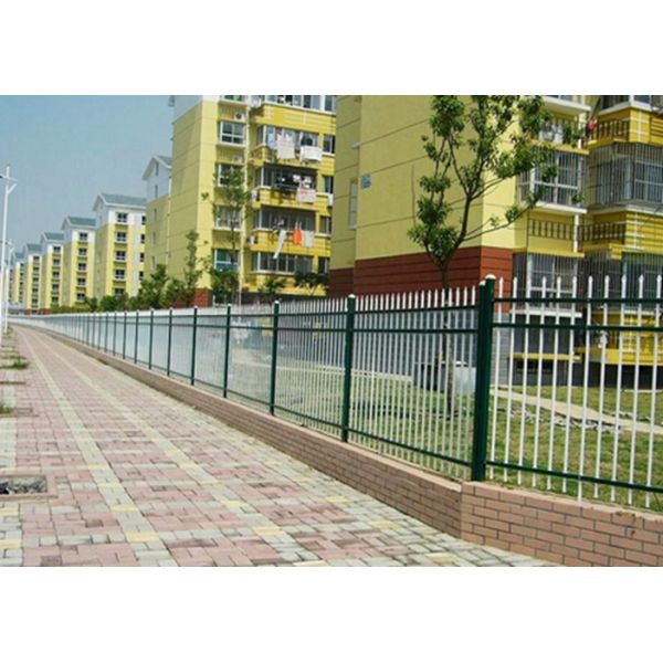 Protective Zinc Steel Fence , Spear Top Fencing For Factory / School / Villa