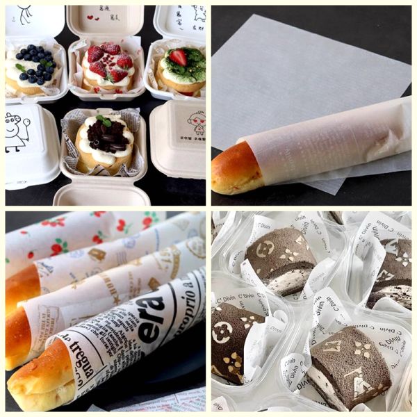 34gsm 38gsm 50gsm White Grease Resistant Paper Food Tray Liner Paper Roll