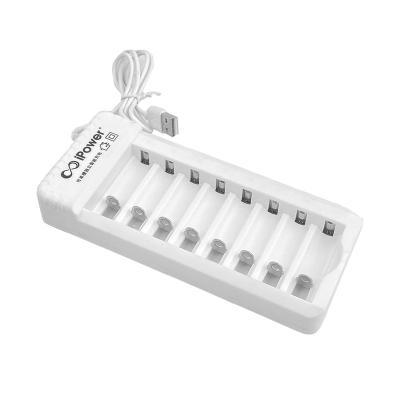 Carregador universal de bateria de lítio AA 8 slots Usb Carregador de bateria AA