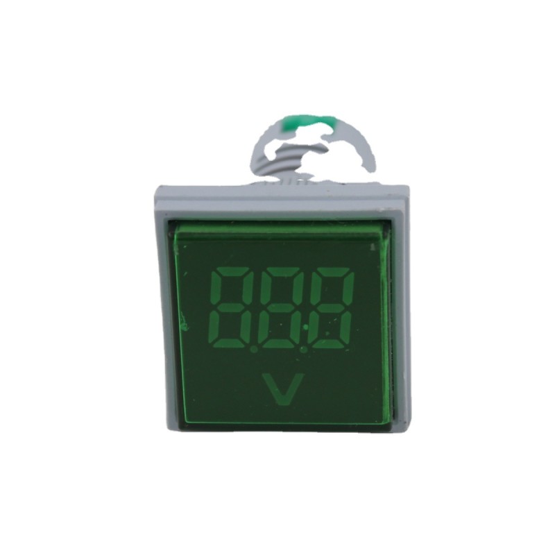220V Mini Digital Voltage Meter with 22mm LED Indicator Lamp Single Phase Display for Square Digital Volt Meter