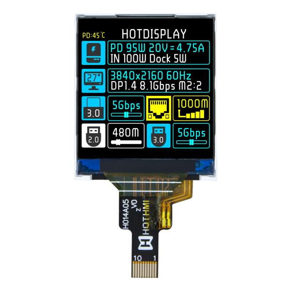 1.44 inch TFT LCD display square 128x128 pixel SPI ST7735 12-pin FFC ZIF connection