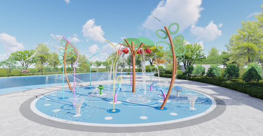  Commercial Toddler Splash Pad Equipment Package 304 SS PC/FRP 4-in-1 Water Play CombSplash Water Playground 