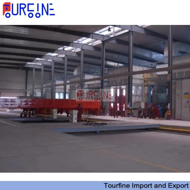 3 Axle 80 Ton Low Bed Semi Trailer Low Deck Heavy Duty Chassis For Heavy Machinery Transport