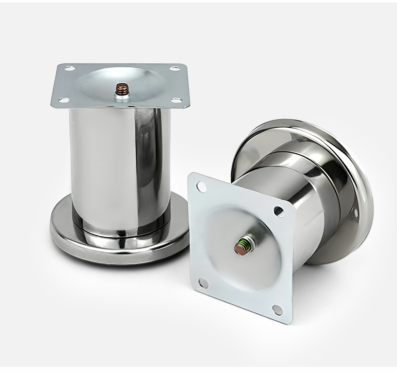 Heavy Duty Modern Metal Furniture Legs & Hardware Accessories for Sofa Dining Table Cabinet-Chromed Round Design
