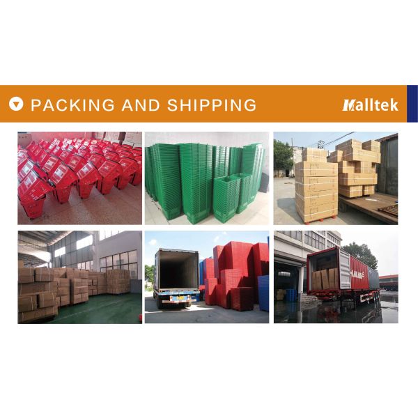 70L Grey Rolling Plastic Shopping Basket With High Capacity