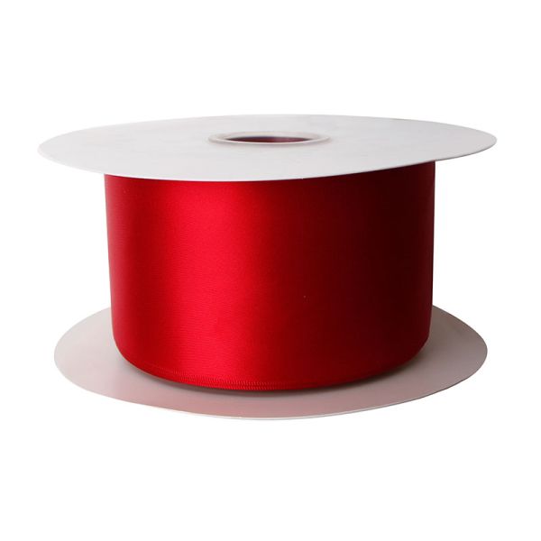 Sublimation Polyester Satin Ribbon 75mm in Striking Red for Custom Printing