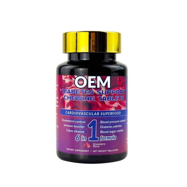 Strawberry Flavored Glucochews Chewing Tablets For Blood Sugar And Blood Pressure Support