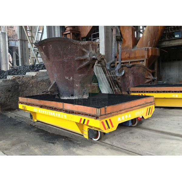 35 Ton Metallurgy Industry Motorized Steerable Rail Transport Car For Slag Scrap Handling