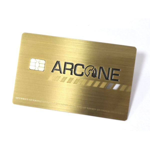 Luxury IC Chip 4442 Metal Business Credit Cards Brush Finished Size 85*54*0.6mm