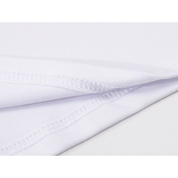 6XL Round Neck Sports T Shirts Cotton Polyester 160gsm White Color No Pilling