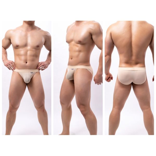 Woven Mens Underwear Patterns Solid Breathable Men Pouch Underwear