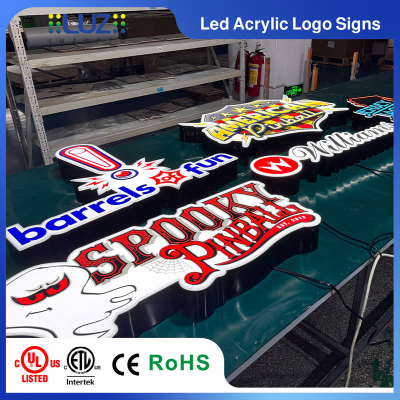 Custom Oval Acrylic LED Lightbox Sign Front-Lit Wall Mounted Display
