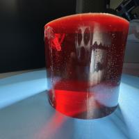 Fabricación sintética de laboratorio Pomba de color rojo zafiro de cristal único piedra preciosa material en bruto