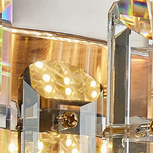 Modern Low Living Room Round Crystal Ceiling Light for Hotel Lobby LED Chandelier