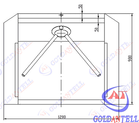 Access Control tripod access system , turnstile entrance With Fingerprint Barcode Reader