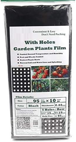 Weed Control Mulch Film, Agriculture Vegetable Black PE Films, 5 Holes Greenhouse Perforated Film