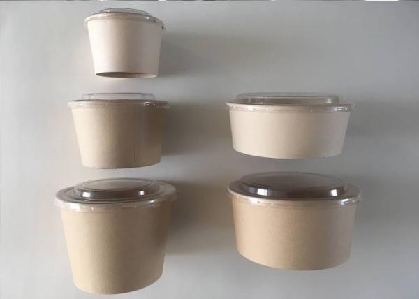 única bacia do papel de embalagem de macarronete imediato da embalagem da salada do cartão da vaca da parede 900ml