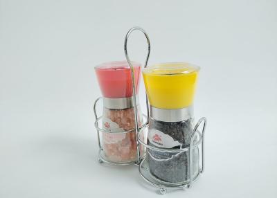 Customizable Kitchen Utensils Salt & Pepper Grinder With Stainless Steel Circle & Silver Holder Sets