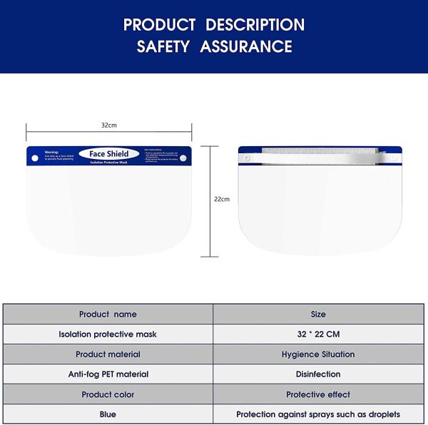 Equipamento de proteção pessoal ajustável dental do PPE do protetor de cara completa
