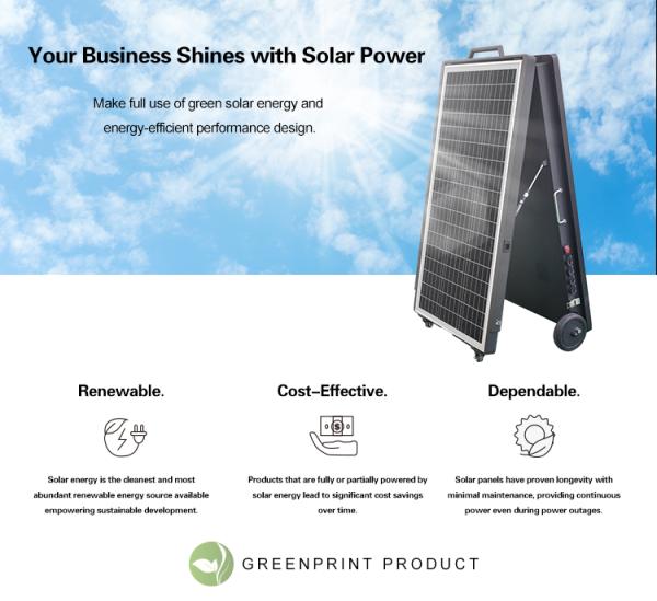Quiosco digital portátil con energía solar - pantalla publicitaria LCD plegable TV impermeable al aire libre para señalización digital al aire libre