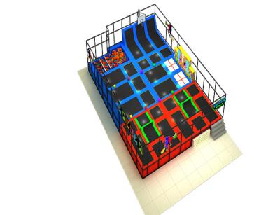 Olympic Indoor Trampoline Park Equipment , EPE Trampoline With Dunk Zone