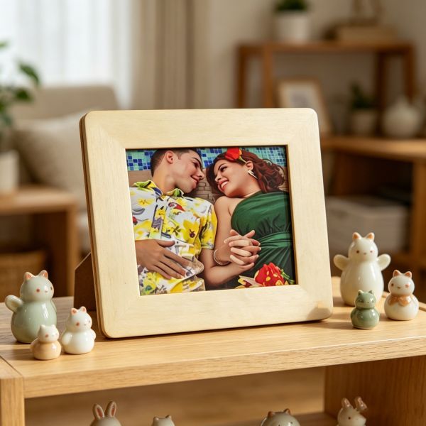 Custom Sublimation Wood Picture Frames With Stand DIY Gift For Couples Family Kids