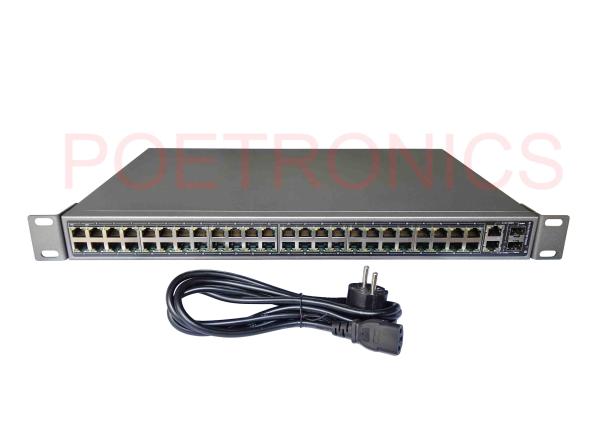 Latest POE-S2248GFBC 48x100Mbps PoE + 2xGigabit Combo Uplink IEEE802.3af/at PoE Switch (Built-in 700W Power Supply)