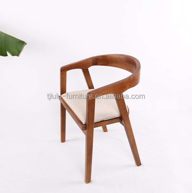 Silla de madera natural/de nuez moderna, sencilla para el hogar, comedor, bar, silla de cuero de PU para la venta