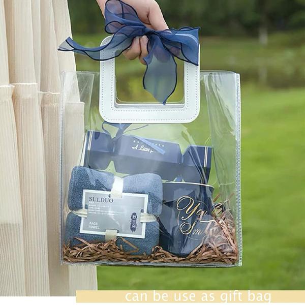 PVC Clear Gift Handbag Custom Logo Imprint Transparent PVC Tote Bag Hot Giftaway Products