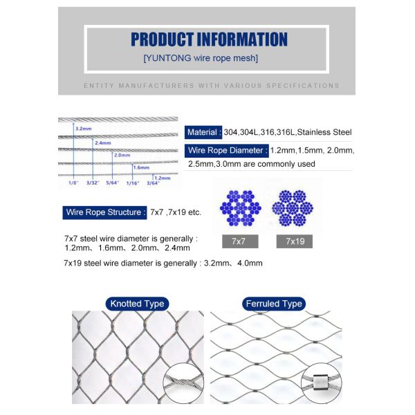High Tensile Strength Corrosion Resistant Stainless Steel Wire Rope Mesh for Flexible Industrial Solutions