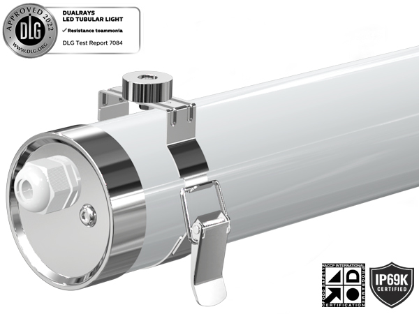 IP69K IK10 PMMA TB6 LED Tubular Light Anto-UV Ammonia For FCar Washing Place