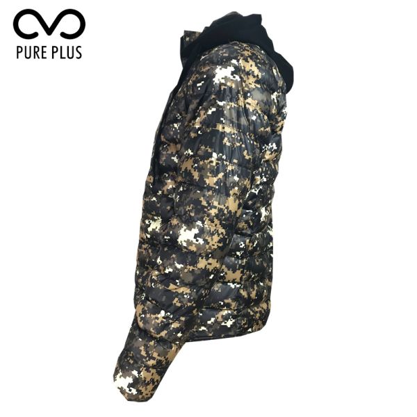 Wind Proof Mens Light Padded Jacket / Winter Warm Mens Jacket Detachable Hood